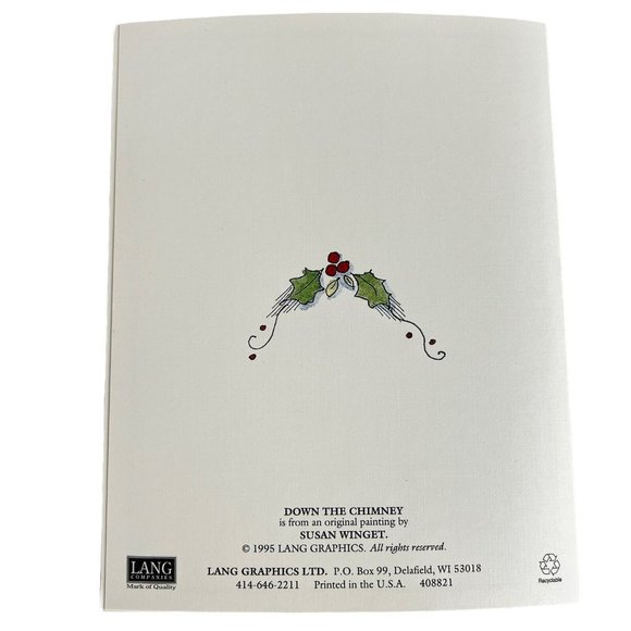 11 Lang Down The Chimney Christmas Cards Susan Winget 1995 Partial Box Santa VTG - Picture 3 of 10